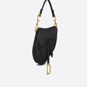 Dior Mini Saddle Bag In Black Calfskin