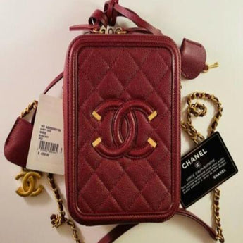 Chanel Small Vanity Case Red