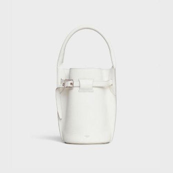 Celine Big Nano Bucket In Supple Grained Calfskin White