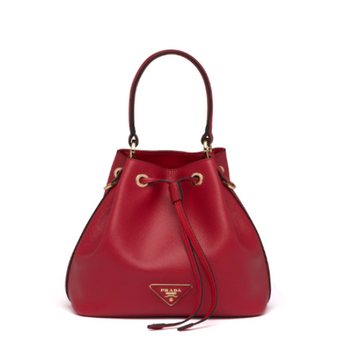 Prada Saffiano Leather Bucket Bag Red