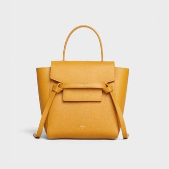 Celine Nano Belt Bag In Grained Calfskin Ocre