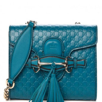Gucci Emily Mini Micro Guccissima Bag Blue