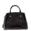 LV Montaigne BB Tote Bag Monogram Vernis Black