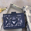 Lady Dior Calfskin Card Holder Denim Blue