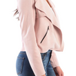 Draped Leather Moto Jacket