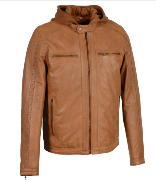 Zipper Front Leather Jacket