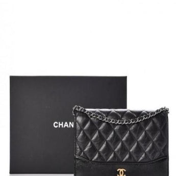 Chanel Wallet On Chain – WOC Aged & Smooth Calfskin Black
