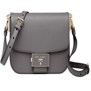 Prada Emblème Saffiano Leather Bag Grey