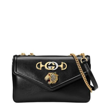 Gucci Rajah Medium Shoulder Bag Black