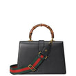 Gucci Dionysus Large Smooth Leather Bamboo Top Handle Bag Blue/Green/Red