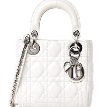 Mini Lady Dior Lambskin Bag Off-White