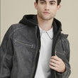 Jake Hooded Leather Jacket