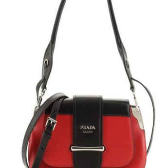 Prada Sidonie Leather Shoulder Bag Red / Black