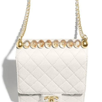 Chanel Flap Bag White Goatskin