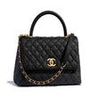 Chanel Small Flap Bag With Top Handle Black-Silver