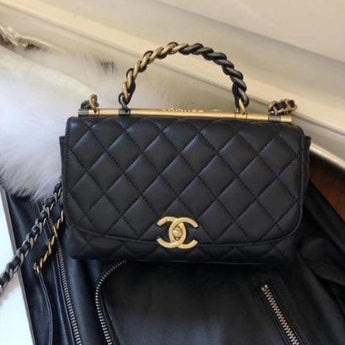Chanel Small Flap Bag With Top Handle Black