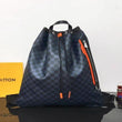 LV Drawstring Backpack Damier Colbat Race
