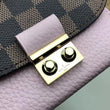 LV Croisette Compact Wallet Damier Ebene canvas w/ grained leather Magnolia
