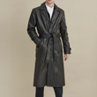 Oliver Belted Leather Trench Coat