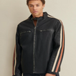 Leather Jacket with Stripe