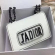 J’Adior Off-White Matte Calfskin Ultra Black Flap Bag