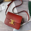 Celine Teen Triomphe Bag In Shiny Calfskin Red