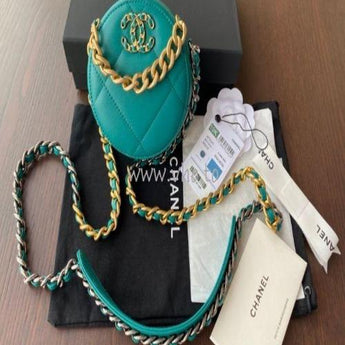 Chanel 19 Clutch With Chain Turquoise