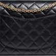 Chanel 2.55 Handbag Aged Calfskin Black