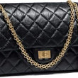 Chanel 2.55 Handbag Aged Calfskin Black