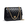 Chanel 2.55 Handbag Aged Calfskin Black