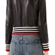 Bow Leather Bomber Jacket