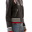 Bow Leather Bomber Jacket