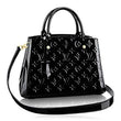 LV Montaigne BB Tote Bag Monogram Vernis Black