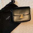 Celine Teen Triomphe Bag In Shiny Calfskin Black