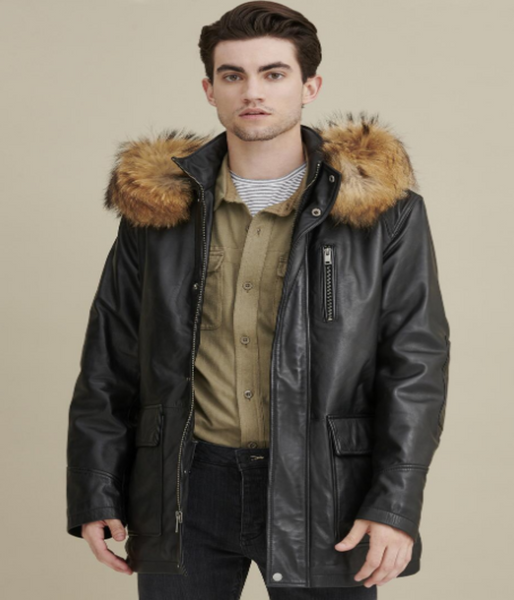 Leather Parka Jacket