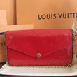 LV Pochette Felicie Bag Monogram Leather Cerise