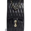 Chanel Classic Flap Maxi Black Lambskin-Gold Tone Metal