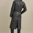 Oliver Belted Leather Trench Coat