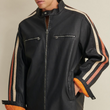 Leather Jacket with Stripe