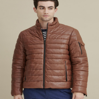Max Leather Puffer Jacket
