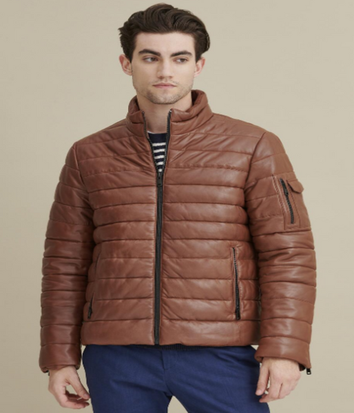 Max Leather Puffer Jacket
