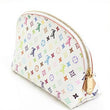 LV Multicolor Cosmetic Pouch GM White