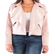 Draped Leather Moto Jacket