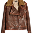 Shearling Collar Leather Jacket