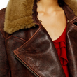 Shearling Collar Leather Jacket