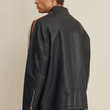 Leather Jacket with Stripe