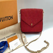 LV Pochette Felicie Bag Monogram Leather Cerise