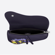 Dior Saddle Bag Navy Blue Grained Calfskin And Alex Foxton Floral