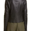 VINCE Rib Panel Leather Jacket