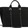 Chanel Studded Calfskin Small Deauville Tote Bag Gold-Tone